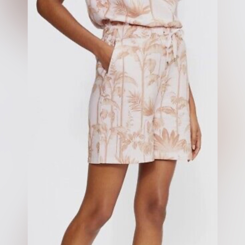 TED BAKER Henrina Botanical Pink/Tropical Printed Jersey Short Size 3 NWT